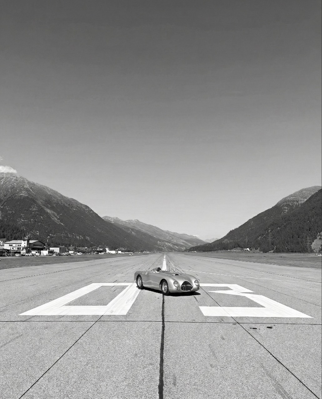 Porsche 550 Spyder on Alpine runway